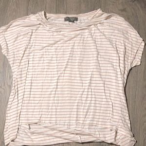 Primark • White + Pink Striped Top • Women’s S
